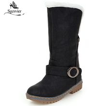 Sgesvier 2018 newest snow boots round autumn winter warm short plush mid calf boots comfortable casual women half boots OX730 2024 - buy cheap