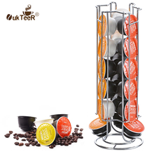 Useful Metal Coffee Pods Holder Iron Chrome Plating Stand Coffee Capsule Storage Rack for 18pcs Dolce Gusto Capsule 2024 - buy cheap