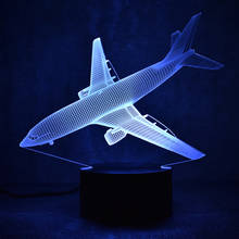 Novelty 3D Led Visual Colorful Light Fixture USB Table Lamp Bedside Sleeping Nightlight Fighter Aircraft Lamp Creative Kids Gift 2024 - buy cheap