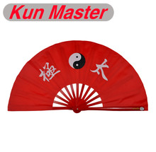 Bamboo Kung Fu Fighting Fan, Martial Arts Dance/Practice Performance Fan,Tai Chi Diagram, Yin-Yang Fish(red) 2024 - buy cheap