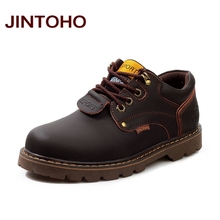 JINTOHO Men Genuine Leather Casual Shoes Leather Brand Men Shoes Work Safety Boots Designer Men Flats Men Work & Safety Shoes 2024 - buy cheap