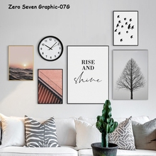 Pintura de tela pôster paisagem do anoitecer e impressões imagem sala arte de parede decoração de casa 2024 - compre barato