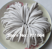 50PCS 4mm white elastic ponytail holders hair bands with gluing connection,white elastic hair ties,BARGAIN for BULK 2024 - buy cheap