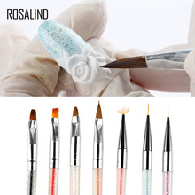 ROSALIND 7 Colors Nail Brush Acrylic Crystals Manicure Tool Kits Drawing Painting Liner Pen Design of Nail Art Brushes Set 2024 - buy cheap