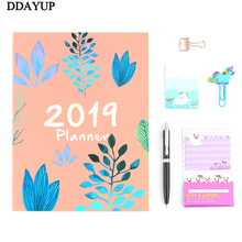 2019 Notebook Daily Weekly Monthly Yearly Calendar Planner Agenda Schedule Organizer Journal Books School A4 Flower 2024 - buy cheap