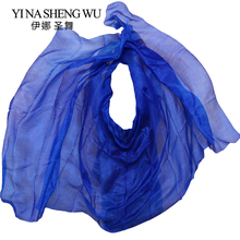 Velo de seda del pañuelo de baile, chal de Color azul real, bufanda de vientre de 250/270x114 cm, 1 unidad 2024 - compra barato