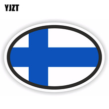 YJZT 12.2CM*8.2CM Car Accessories Finland Flag Oval Motorcycle Helmet Car Sticker 6-1830 2024 - buy cheap