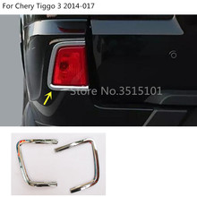 Carcasa de ABS cromado para coche, embellecedor de cubierta trasera, capó de LUZ ANTINIEBLA TRASERA, marco de palos con lámpara, 2 uds. Para Chery Tiggo-3 2014 2015 2016 2017 2024 - compra barato