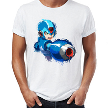 Camiseta masculina de manga curta, camiseta da moda, mega homem, do super blush bros, anime gaming, camiseta, tops, harajuku streetwear 2024 - compre barato