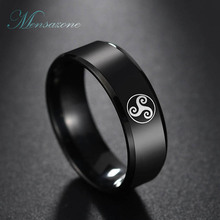 Женское кольцо в стиле ретро MENSAZONE, черное кольцо из нержавеющей стали с волком, 8 мм 2024 - купить недорого