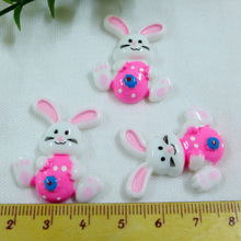 50pcs/lot hot sell rabbit animal Resin Cabochon FlatBack Girls Hair Bow Center Making Boys Crafts DIY 30mm 2024 - buy cheap