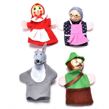 Hot  Little Red Riding Hood Finger Puppets Baby Educational Toy Christmas Gifts Wholesale 4 Pcs/set  Puppet Learning Toys 2024 - buy cheap
