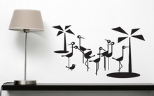 Hummingbird-pegatina de pared de vinilo autoadhesiva para decoración del hogar, diseño de avestruz, flamenco, palmera, sofá, bricolaje, LA869 2024 - compra barato