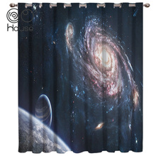 CoCoHouse Galaxy Bright Starry Sky Room Curtains Large Window Living Room Decor Fabric Kids Curtain Panels With Grommets Wind 2024 - buy cheap