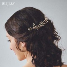 BLIJERY Bridesmaid Bridal Pearl Crystal Beaded Floral Hairpins Handmade Wedding Hair Accessories Headpiece Women Hair Jewelry 2024 - buy cheap
