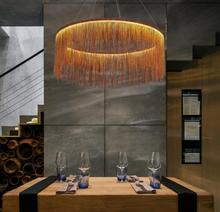Borla de alumínio circular lustre para sala estar jantar casa moderna luxo simples estilo europeu lâmpada led incluído 2024 - compre barato