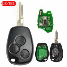 Keyecu Remote Car key 3 Button 433MHz PCF7961M HITAG AES Chip for Renault Logan II Sandero II 2014 Uncut VAC102 2024 - buy cheap