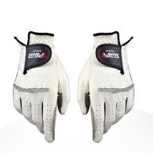 Men's Genuine Leather Golf Gloves Left Right Hand Soft Breathable Pure Sheepskin With Anti-slip granules mitten 22-27 2024 - buy cheap