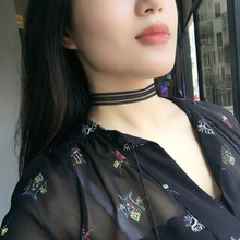 New punk moda jóias boêmio colar simples rendas ondulado transparente listrado oco colar feminino colar elegante 2024 - compre barato