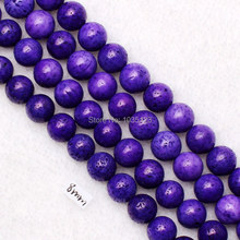 High Quality 8mm Natural Purple Color Sponge Coral Round Shape DIY Gems Loose Beads Strand 15" Jewellery Making w1791 2024 - buy cheap