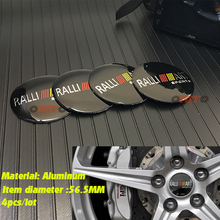 4PCS 56.5mm RALLI ART Sports Car Steering tire Wheel Center car sticker Hub Cap Badge Decals For mitsubishi lancer asx outlander 2024 - buy cheap