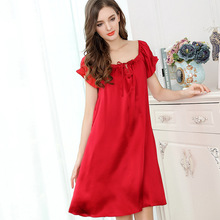 100% Mulberry Silk Satin Nightgown Women Lace Nightdress Elegant Ladies Nightie Sleepwear Relaxed Fit Nightwear sp0117 2024 - buy cheap