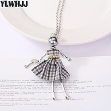 YLWHJJ brand new black lattice dress doll women pendant necklace for girls cute fashion handmade statement jewelry Collier femme 2024 - buy cheap