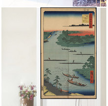 Ukiyo-cortina Feng Shui para puerta, cortina de Feng Shui, Noren Hlaf 2024 - compra barato