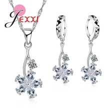 Exquisita Circonia cúbica africana, Collar de árbol de cristal AAA, pendientes de flores, conjuntos de joyería de plata de ley 925 para boda 2024 - compra barato