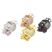 Metal Zircon Skull Jewelry Components Purple Zircon Gold/Silver/Rosegold/Black Personality Jewelry Bracelet Findings 2024 - buy cheap