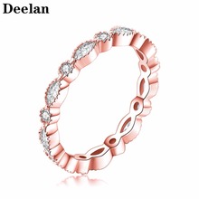 DEELAN Charm rings for women romantic classic engagement ring rose gold color Crystal zircon Fashion Jewelry party Wedding gift 2024 - buy cheap
