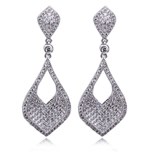 Lead Free Silver Pin AAA Cubic Zirconia Dangle Drop Earrings Gold White Color Trendy Jewelry Vintage Earrings For Women 2024 - buy cheap