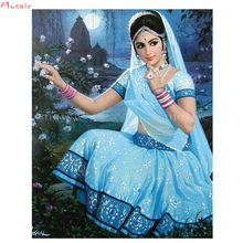 5D,Diy Diamond Painting"Indian girl"Diamond cross stitch Kits Embroidery diamond Wall Stickers Mosaic Diamond,wall decor 2024 - buy cheap