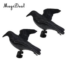 MagiDeal 2 Pieces Lifelike Full Body Crow Decoy Raven Hunting Decoy Bird Scarer Greenhand Gear 2024 - buy cheap