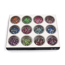 3D Nail Art Decoration Metal Star & Circle Mixed Shapes Manicure Tips Fashion DIY Nail Art Tools 12Pots/box 2024 - buy cheap