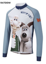 Cartoon Winter Cycling Jersey Long Sleeve Winter Thermal Fleece MTB Bike Bicycle Cycling Jersey Outdoor Sport Clothing 2024 - buy cheap