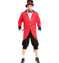 Disfraces mágicos rojos para hombre, conjunto de disfraz de halloween, actuación, ropa de Navidad, traje de cantante 2024 - compra barato