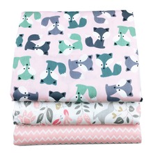 Syunss Diy Patchwork Cloth For Quilting Baby Cribs Cushions Dress Sewing Tissus Pink Cartoon Print Twill Cotton Fabric Tecido 2024 - buy cheap