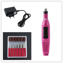 1Set Professional Pen Shape Electric Manicure Nail Drill art Pen  Equipment Electric Nail Drill Device To Nail Tools 6X Bits Red 2024 - buy cheap