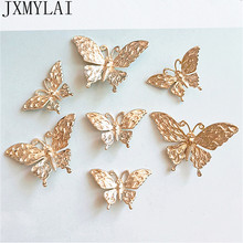 10 pçs pingente de conectores borboletas douradas kc liga de metal estilo fashion para fazer jóias 2024 - compre barato