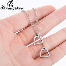Shuangshuo Lucky Double Horse Hoof Pendants Necklaces Gold Horseshoe Necklaces For Women Fashion Unisex Jewelry Christmas Gifts 2024 - buy cheap