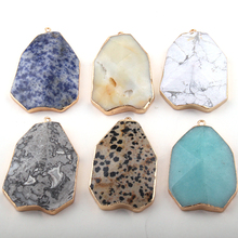 Colgante Irregular de piedra grande para hacer collares, joyería, 6 colores mezclados 2024 - compra barato