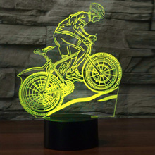 Luces de noche 3D para montar en bicicleta de montaña, 7 colores, LED táctil, decoración USB, lámpara de mesa de regalo 2024 - compra barato