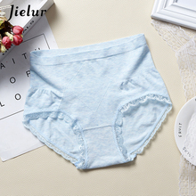 Jielur-cuecas femininas, lingerie confortável para mulheres, patchwork, rendas, algodão, 6 cores 2024 - compre barato