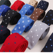 Hot Sale Men's Dot Knitted Ties Embroidered 15 Colors Fashion Neck Ties for Men Adult Pattern Male Cravater Wedding Mens Tie 2024 - buy cheap