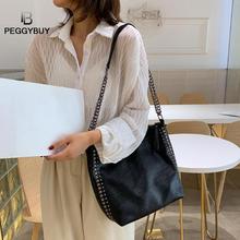 Casual Rivet Shoulder Bag Female Famous Brand Chain Crossbody Bags for Women Leather Handbags Large Capacity Tote Bag Sac A Main 2024 - buy cheap