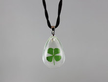 3PCS 24X17MM Real Four Leaf Clover Necklace-Real 4 Leaf Clover Encased in Resin-Pressed Flower Jewelry-Resin Necklace 2024 - buy cheap