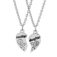 1 Pair Choker for Women Girls Jewelry Link Chain Charms Mother Daughter Necklace Fashion Letters Heart Necklaces Pendants bijoux 2024 - buy cheap