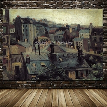 Vincent Van Gogh-pintura al óleo sobre lienzo para decoración del hogar, pintura abstracta de techos en París, Imágenes de reproducción a mano famosas, arte de pared abstracto 2024 - compra barato