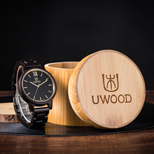 Часы UWOOD wood мужские, кварцевые, винтажный, минималистичный, на каждый день, браслет, ручная работа 2024 - купить недорого